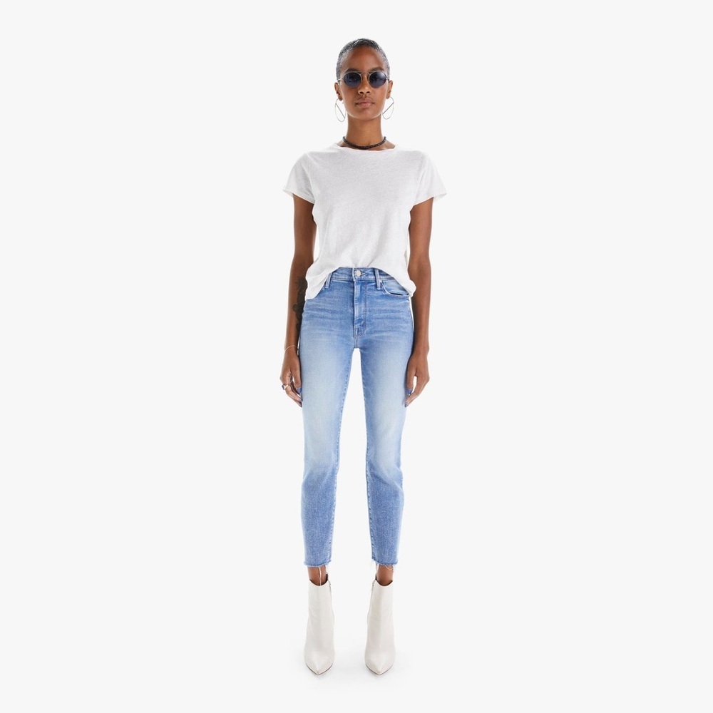SOLD OUT MOTHER NWT HIGH WAISTED LOOKER ANKLE FRAY in Deep Breathesā Size 26